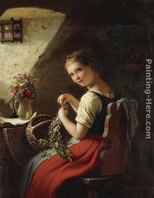 Johann Georg Meyer von Bremen Making a Bouquet